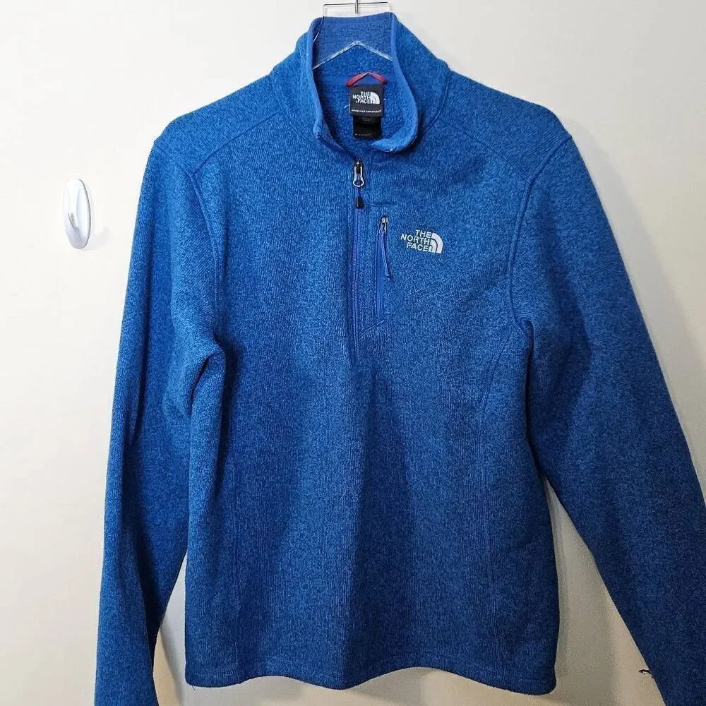 The North Face 1/4 Heavyweight Sweater Zip Fleece Jacket Mens Small Blue